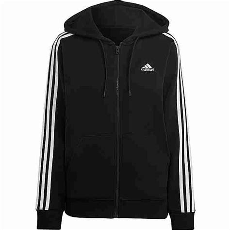 adidas damen kapuzenjacke essentials 3 streifen schwarz|Essentials French Terry 3.